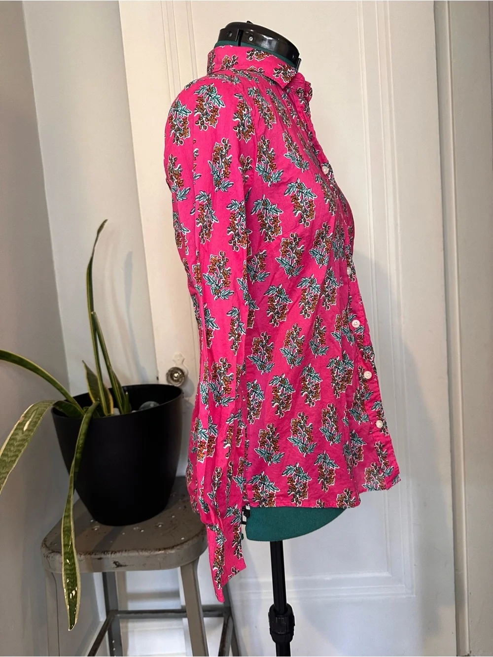 J. Crew Pink Floral Button-Down Shirt